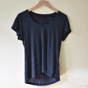 J Crew Navy Soft Blouse Tee Shirt M